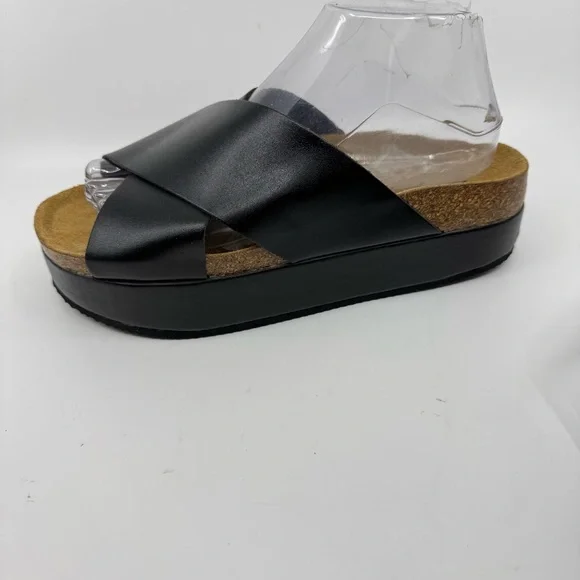 Free People Women's Platform Sidelines Color Black Leather SZ 38 US 8 - Picture 5 of 11